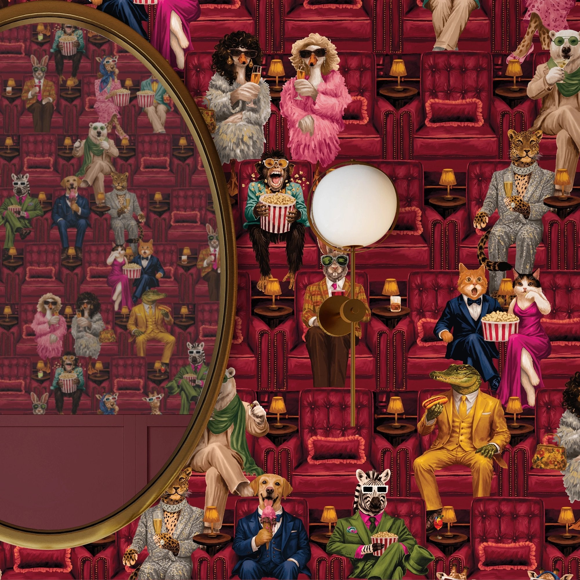 BMVV007/07C Showtime Crimson Velvet Viva Vintage Wallpaper by Brand McKenzie