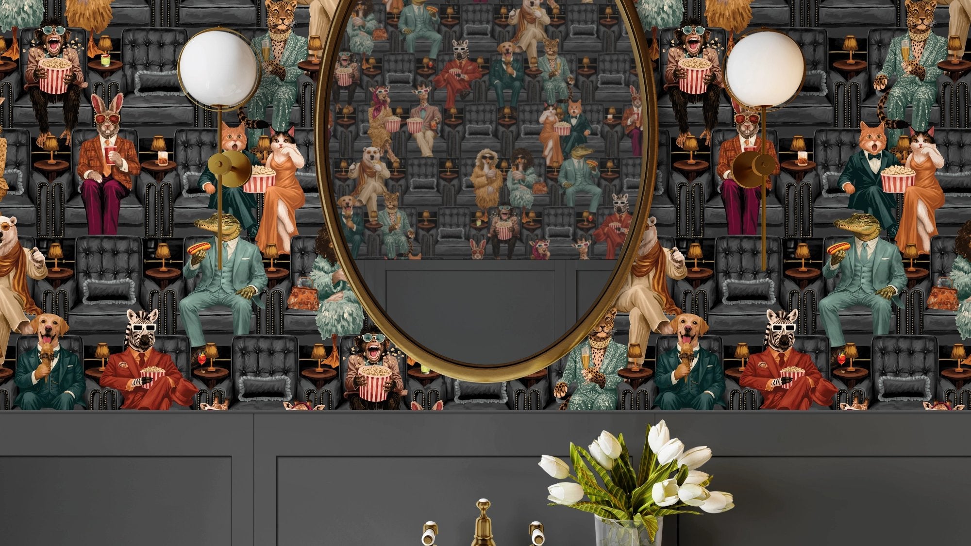 BMVV007/07D Showtime Midnight Screening Viva Vintage Wallpaper by Brand McKenzie