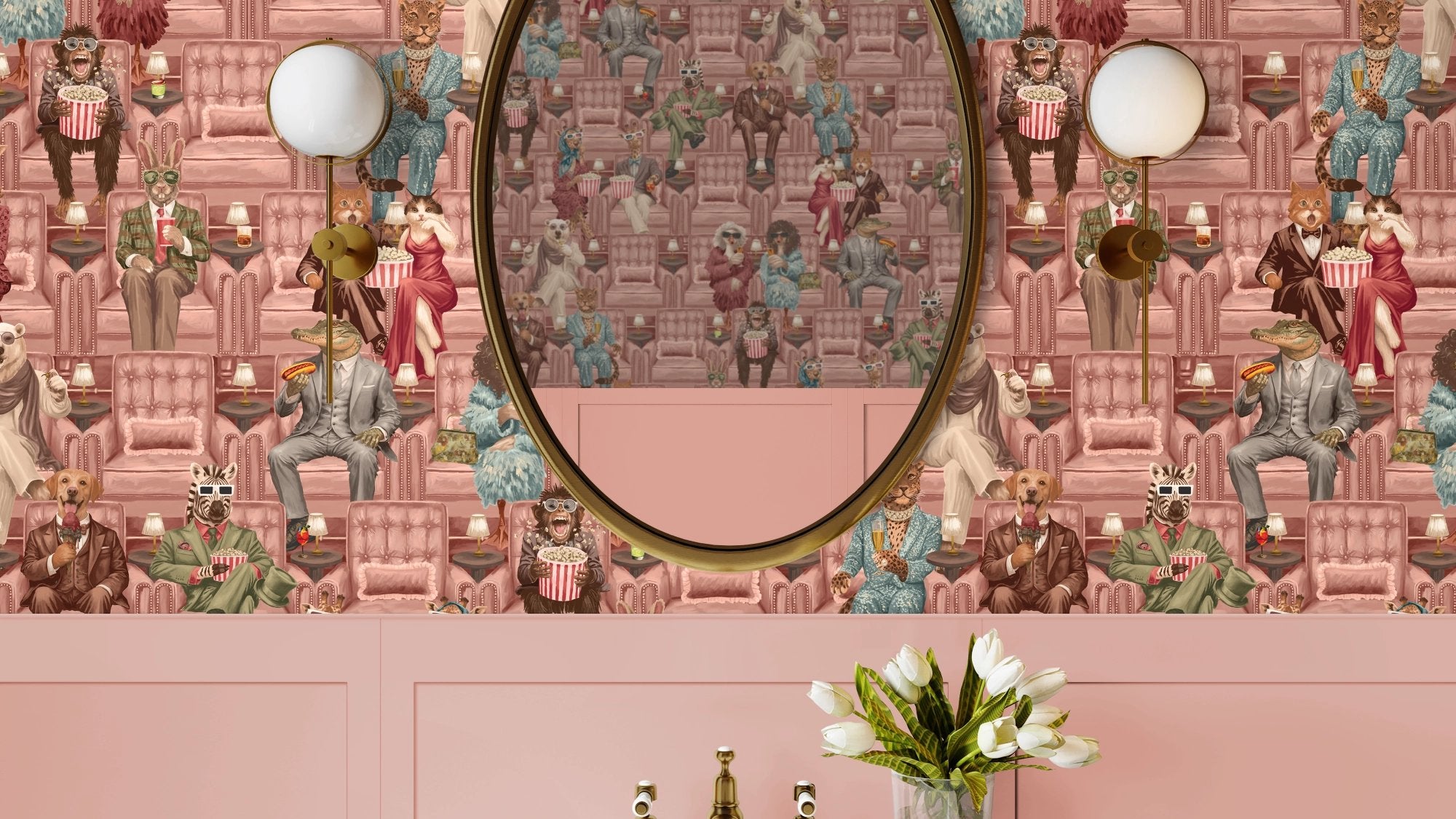 BMVV007/07E Showtime Pink Whisper Viva Vintage Wallpaper by Brand McKenzie