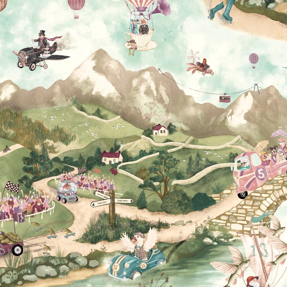 BMVV007/09A Tally Ho! Bramble Viva Vintage Wallpaper by Brand McKenzie