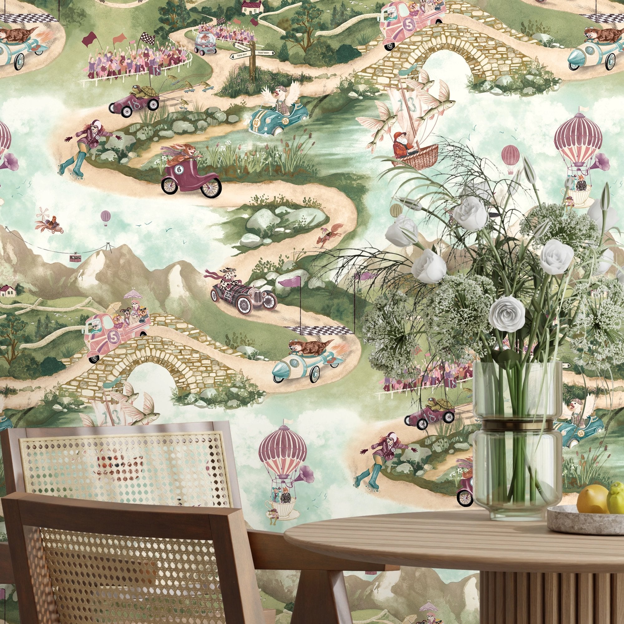 BMVV007/09A Tally Ho! Bramble Viva Vintage Wallpaper by Brand McKenzie
