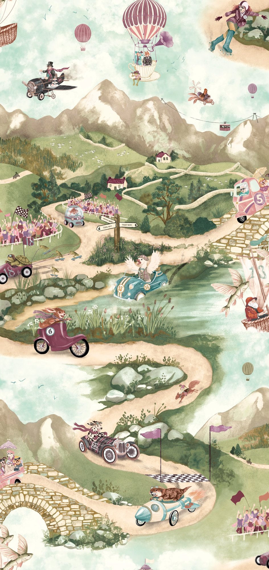 BMVV007/09A Tally Ho! Bramble Viva Vintage Wallpaper by Brand McKenzie