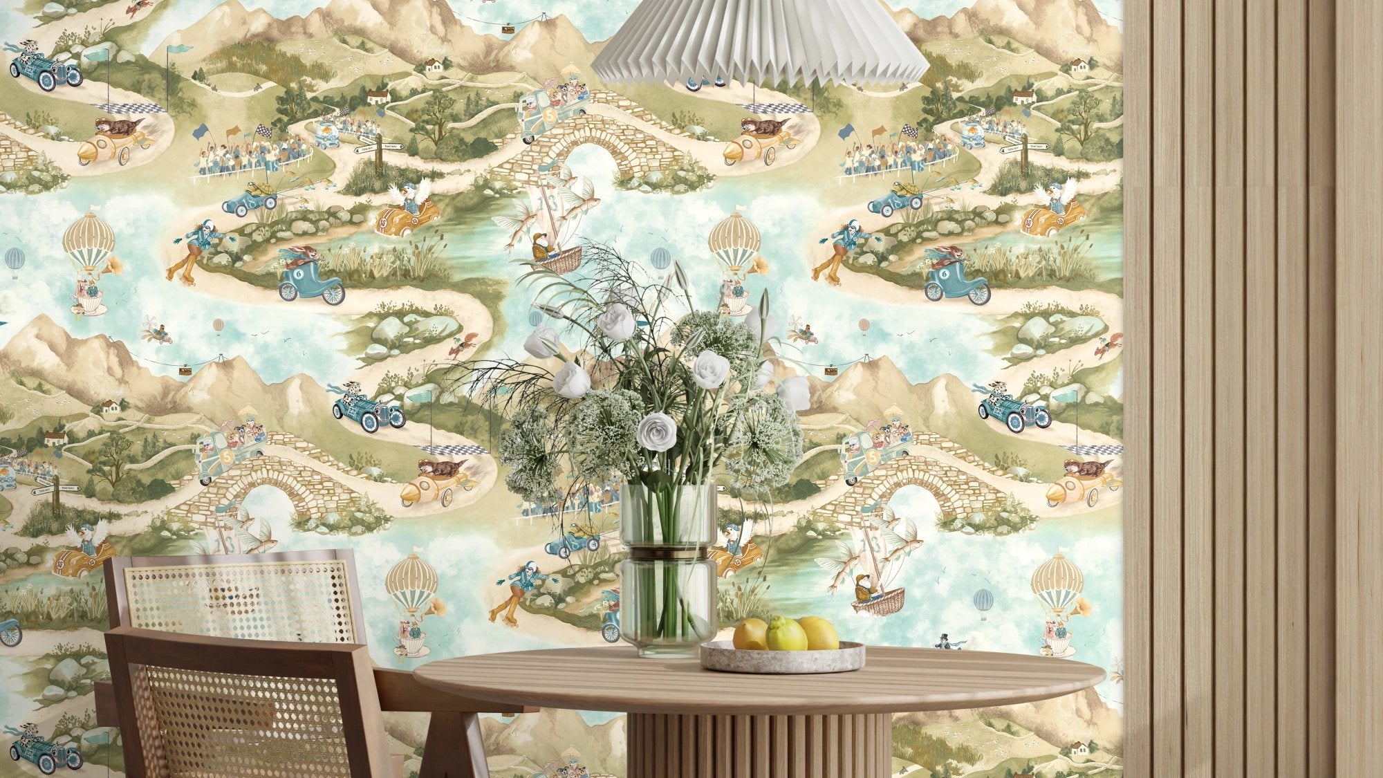 BMVV007/09D Tally Ho! Village Green Viva Vintage Wallpaper by Brand McKenzie