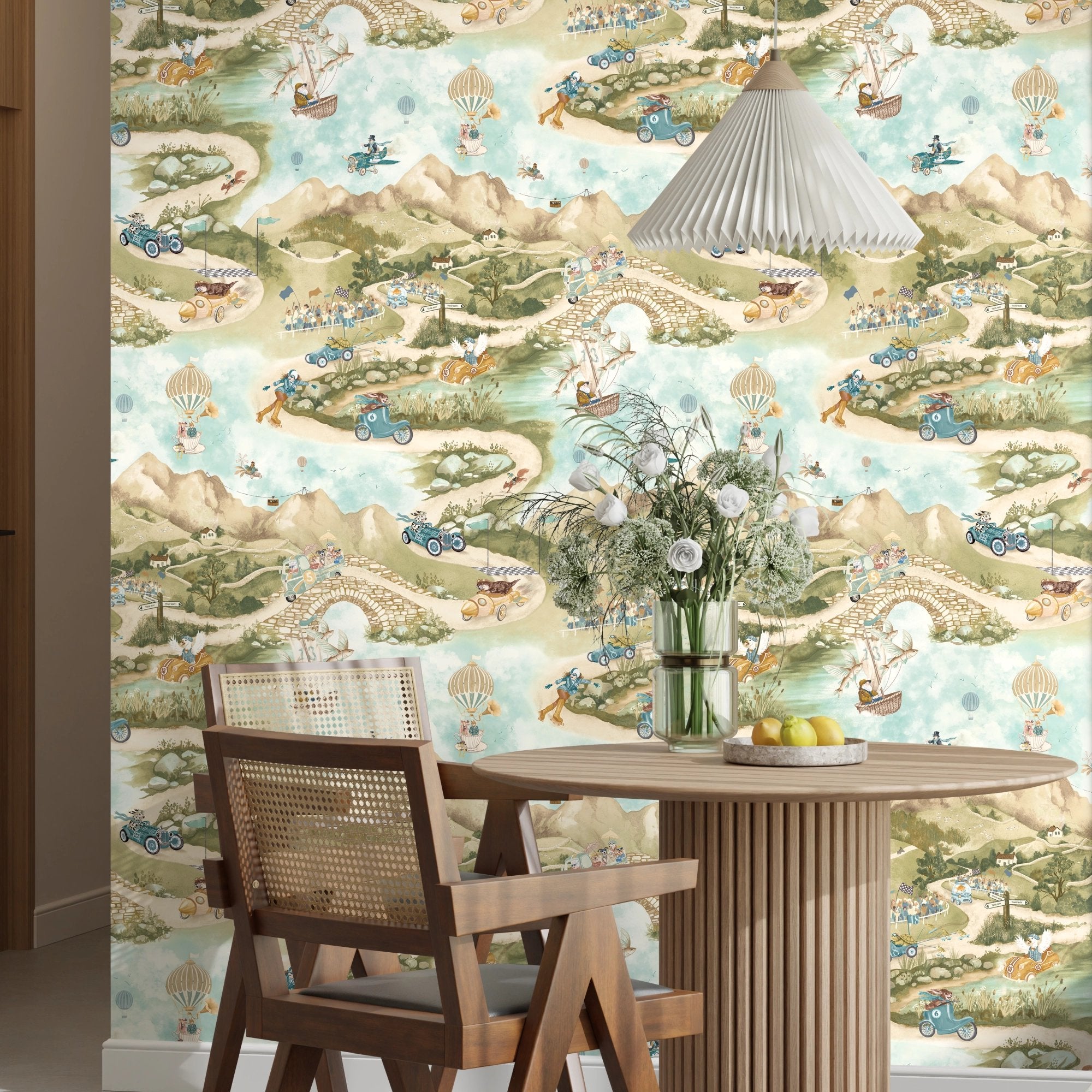 BMVV007/09D Tally Ho! Village Green Viva Vintage Wallpaper by Brand McKenzie