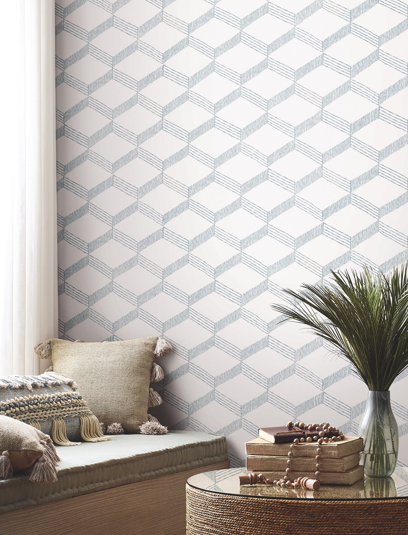 BO6723 Palisades Paperweave Smokey Blue Artifacts Wallpaper by York Wallcoverings