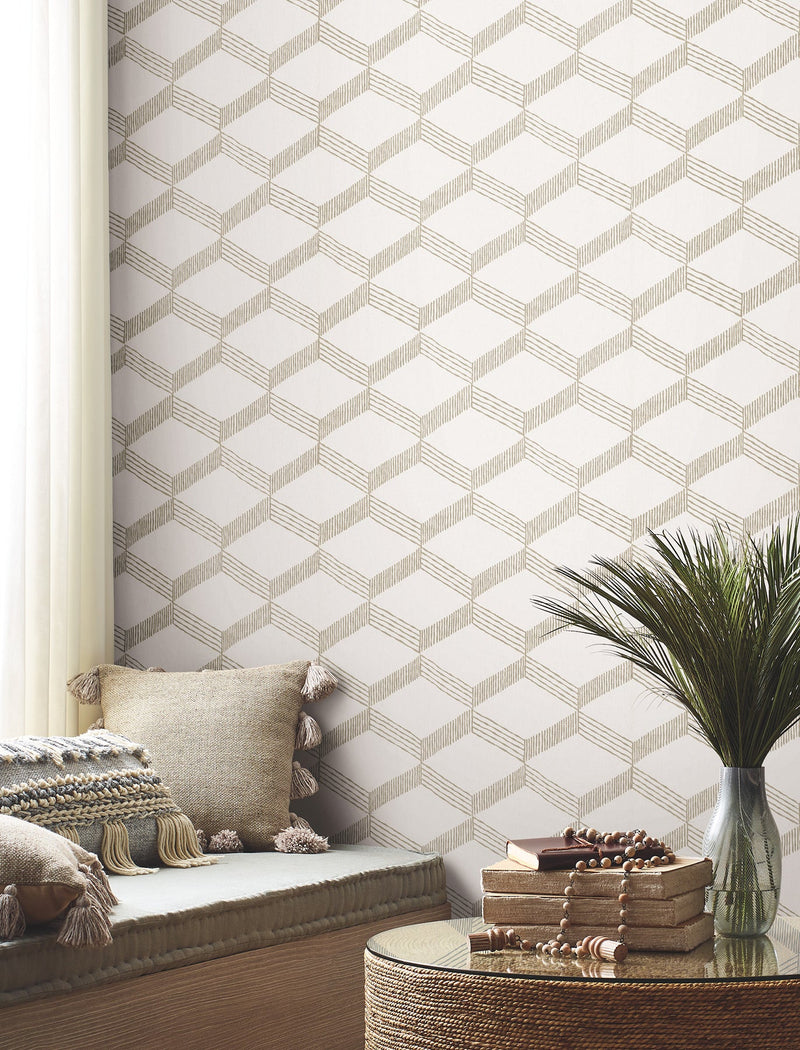 BO6724 Palisades Paperweave Taupe Artifacts Wallpaper by York Wallcoverings
