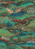 Camp Blau Dark Green Barcino Wallpaper by Tres Tintas