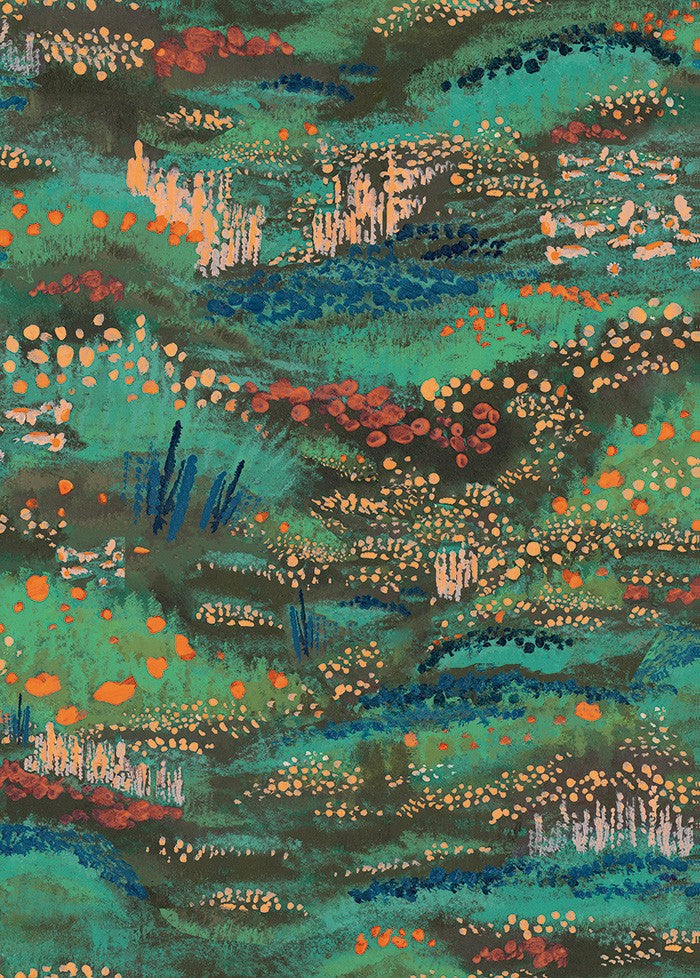 BR4201-1 Camp Blau Dark Green Barcino Wallpaper by Tres Tintas