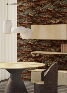BR4201-2 Camp Blau Brown Barcino Wallpaper by Tres Tintas