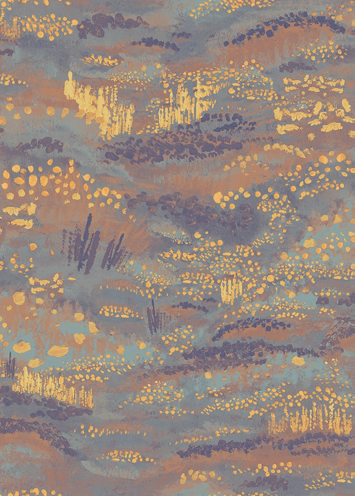 BR4201-4 Camp Blau Purple Barcino Wallpaper by Tres Tintas