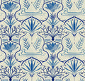 Voysey Dark Blue Barcino Wallpaper by Tres Tintas