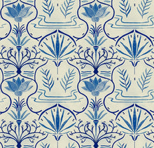 BR4202-1 Voysey Dark Blue Barcino Wallpaper by Tres Tintas