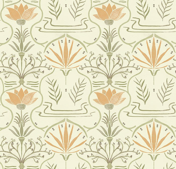 BR4202-2 Voysey Green Barcino Wallpaper by Tres Tintas