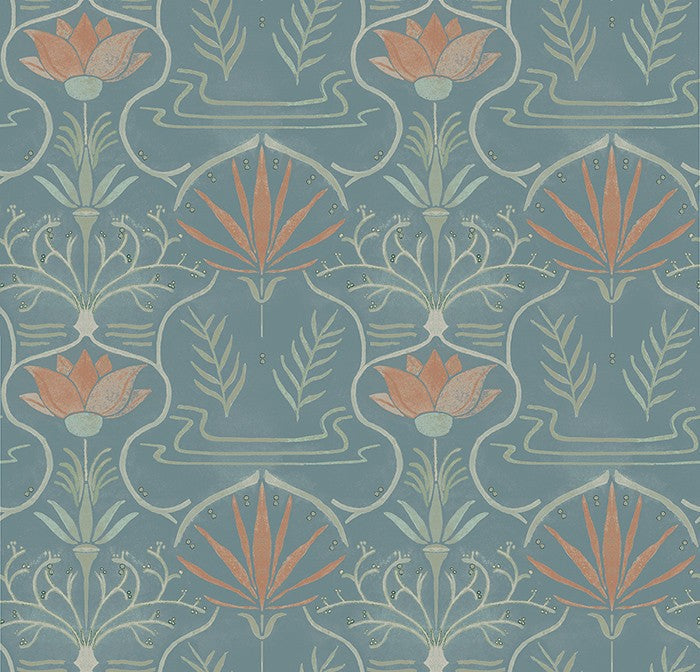 BR4202-3 Voysey Light Blue Barcino Wallpaper by Tres Tintas