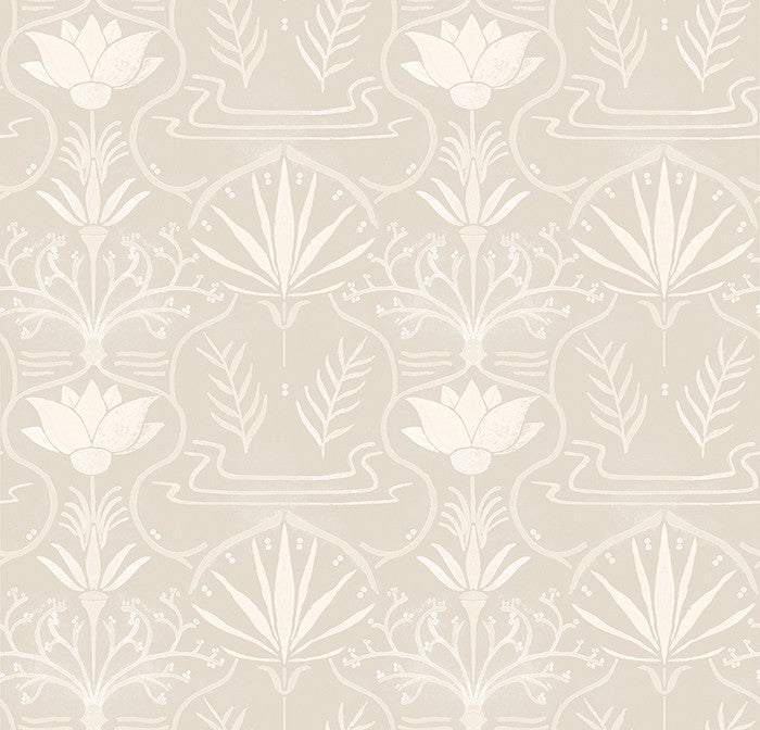 BR4202-5 Voysey Beige Barcino Wallpaper by Tres Tintas