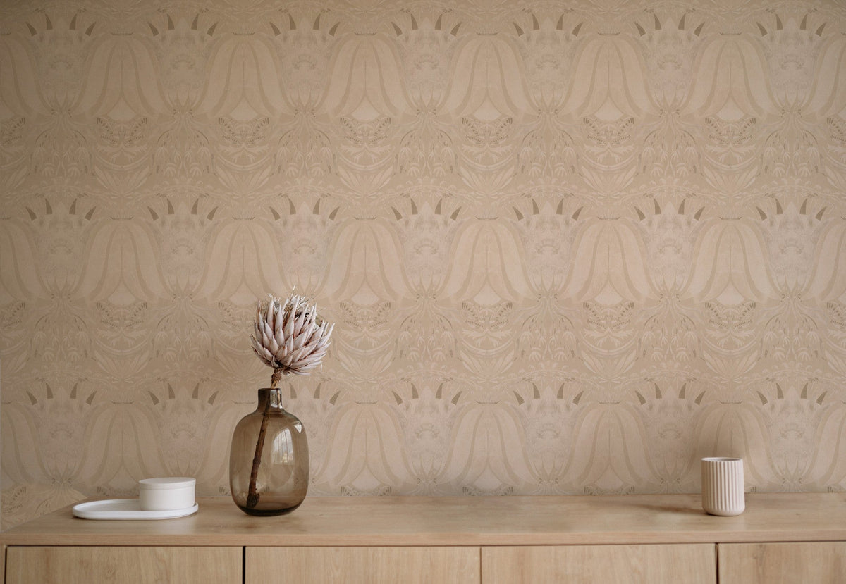 BR4203-2 Palau Beige Barcino Wallpaper by Tres Tintas