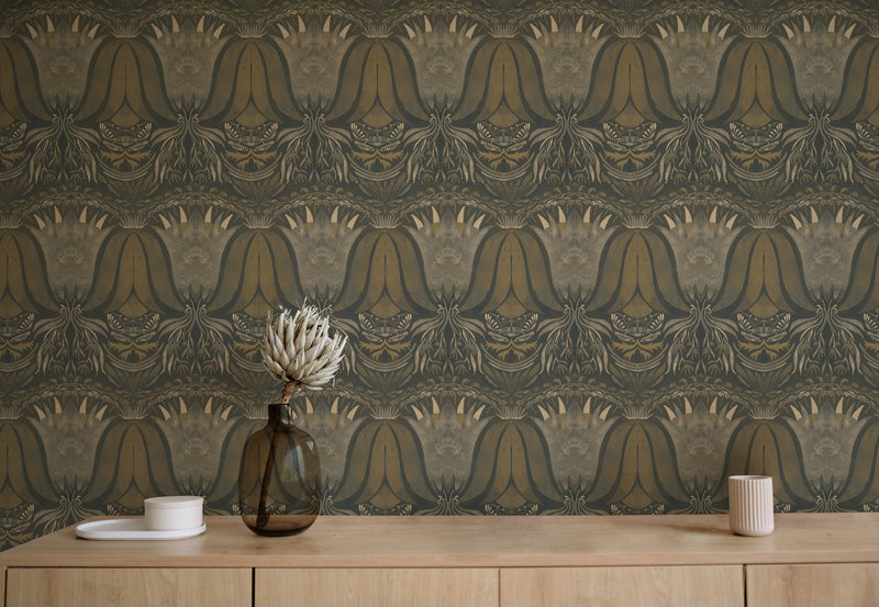 BR4203-5 Palau Dark Blue Barcino Wallpaper by Tres Tintas