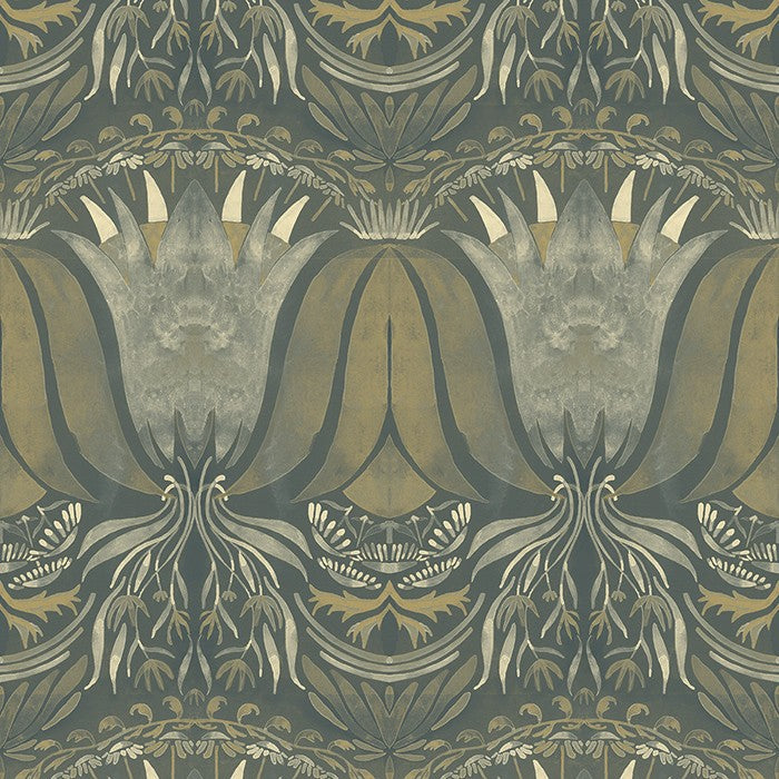 BR4203-5 Palau Dark Blue Barcino Wallpaper by Tres Tintas