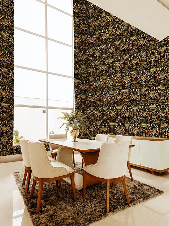BR4205-1 Domas Yellow Barcino Wallpaper by Tres Tintas
