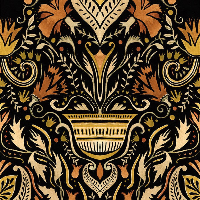 BR4205-1 Domas Yellow Barcino Wallpaper by Tres Tintas