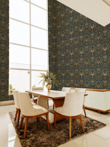BR4205-2 Domas Blue Barcino Wallpaper by Tres Tintas