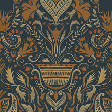 BR4205-2 Domas Blue Barcino Wallpaper by Tres Tintas