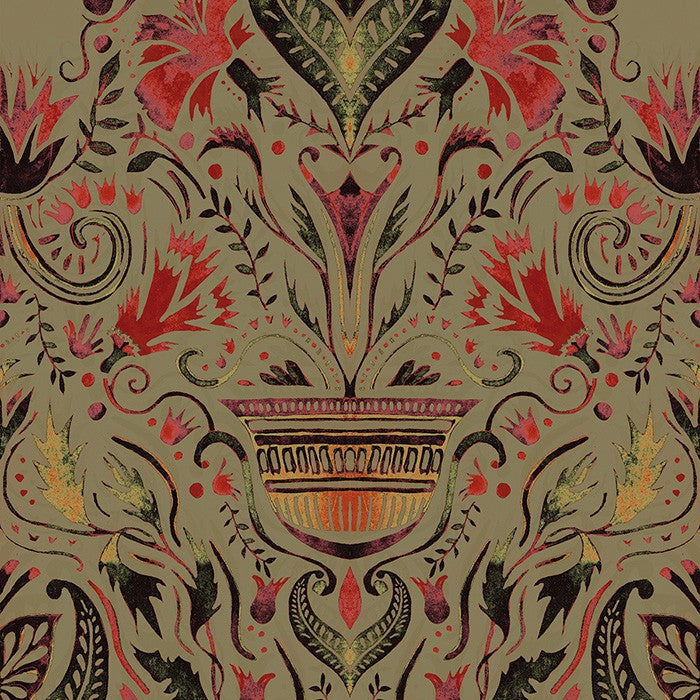 BR4205-3 Domas Brown Barcino Wallpaper by Tres Tintas