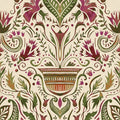 Domas Beige Red Barcino Wallpaper by Tres Tintas