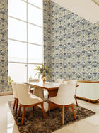 BR4205-5 Domas Beige Blue Barcino Wallpaper by Tres Tintas