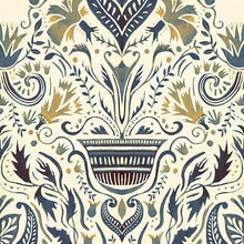 BR4205-5 Domas Beige Blue Barcino Wallpaper by Tres Tintas