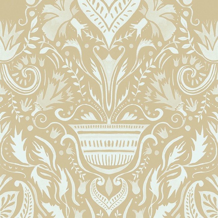 BR4205-6 Domas Beige Light Blue Barcino Wallpaper by Tres Tintas