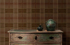 Shetland Plaid Espresso Garden Party Wallpaper by Mulberry Home