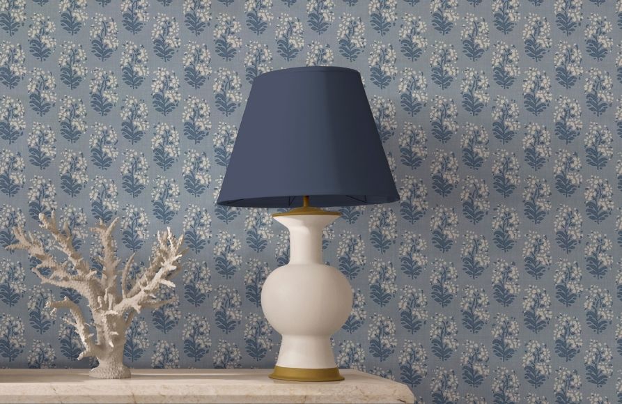 Heirloom Sprig Denim Garden Party Wallpaper by Mulberry Home
