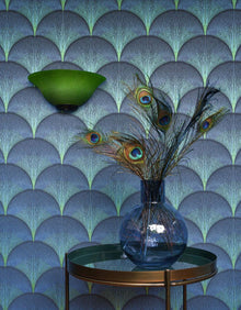 88666566 Broadway Twenties Bleu Indigo Wallpaper by Casadeco