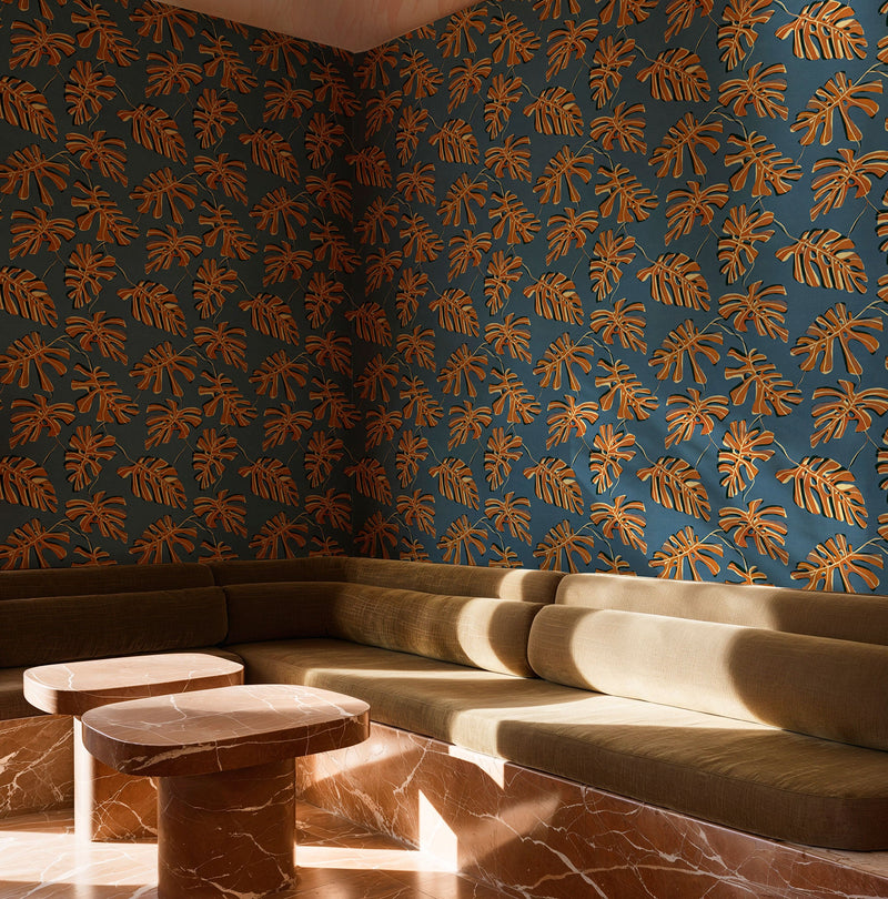 Monstera Indigo Bossa Nova Wallpaper by Tres Tintas