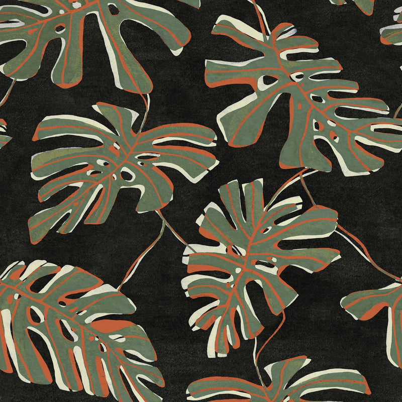 Monstera Ebano Bossa Nova Wallpaper by Tres Tintas