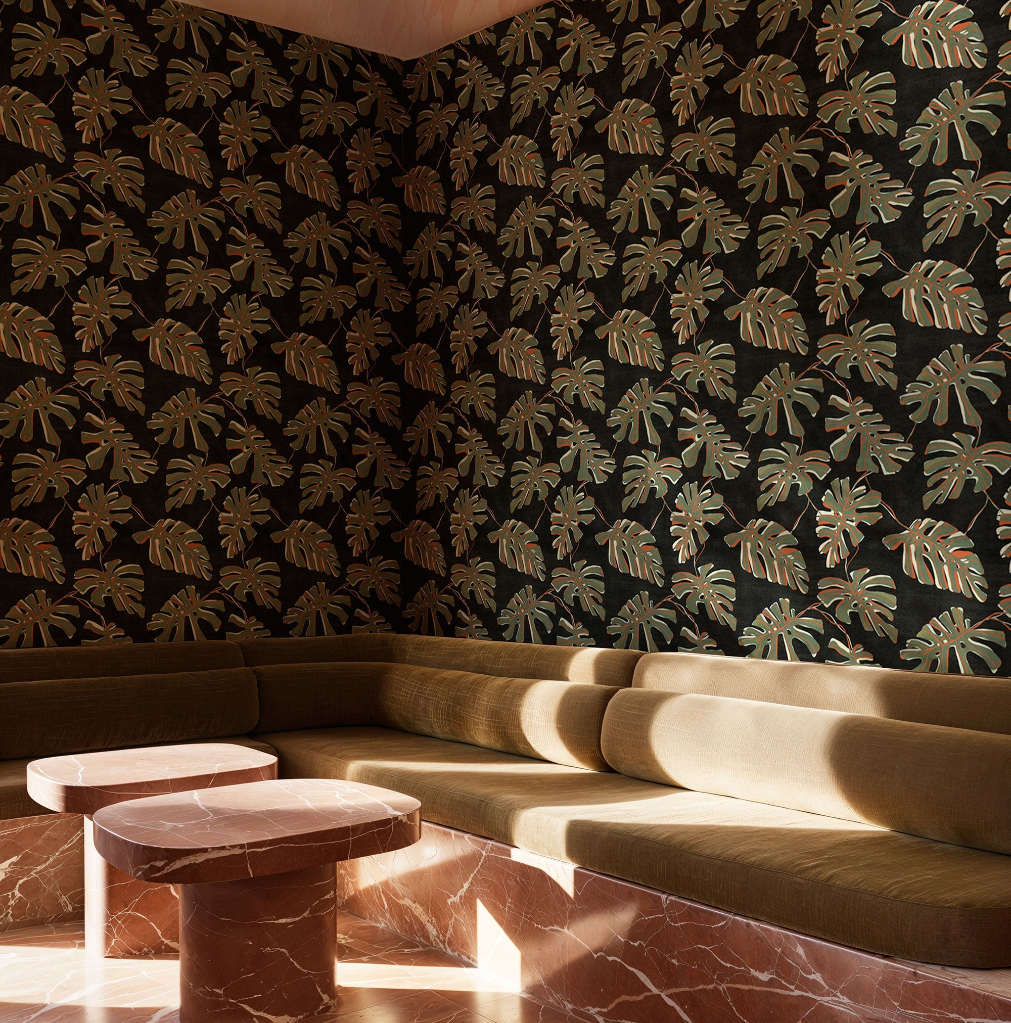Monstera Ebano Bossa Nova Wallpaper by Tres Tintas