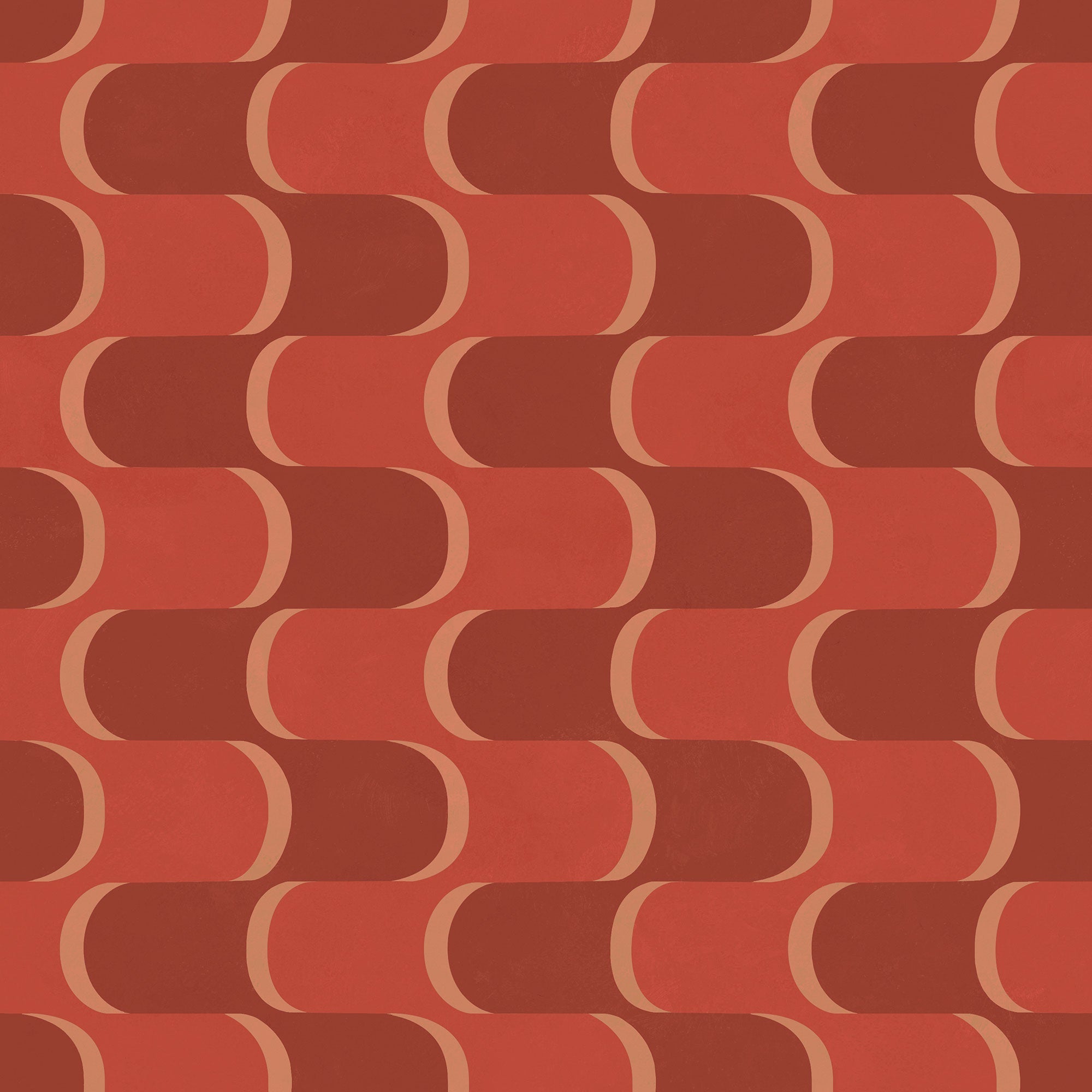 Copacabana Terracota Bossa Nova Wallpaper by Tres Tintas