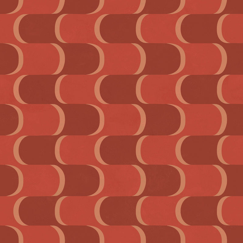 Copacabana Terracota Bossa Nova Wallpaper by Tres Tintas