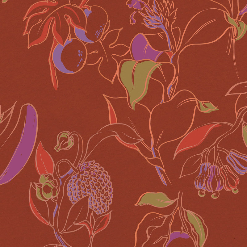 Guanabana Terracota Bossa Nova Wallpaper by Tres Tintas