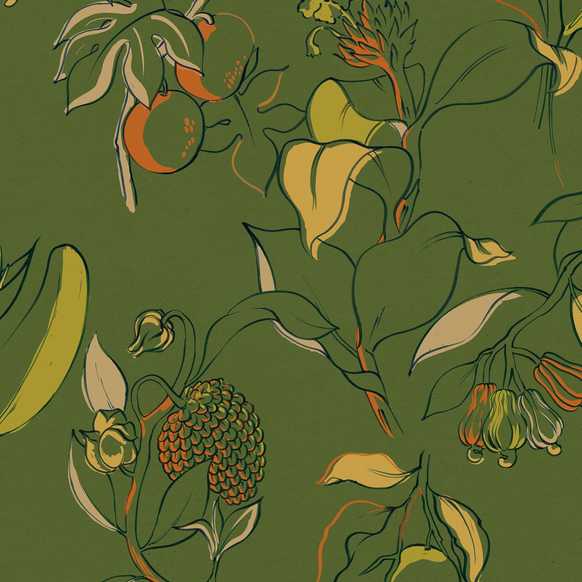 Guanabana Lima Bossa Nova Wallpaper by Tres Tintas