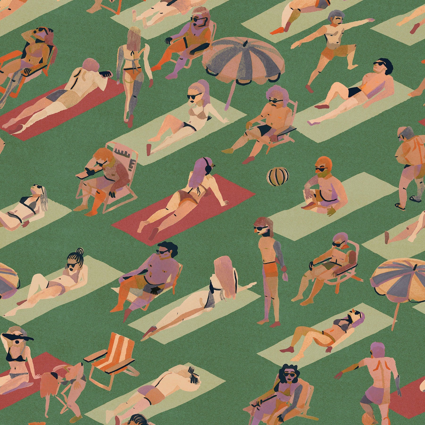 Ipanema Verde Bossa Nova Wallpaper by Tres Tintas