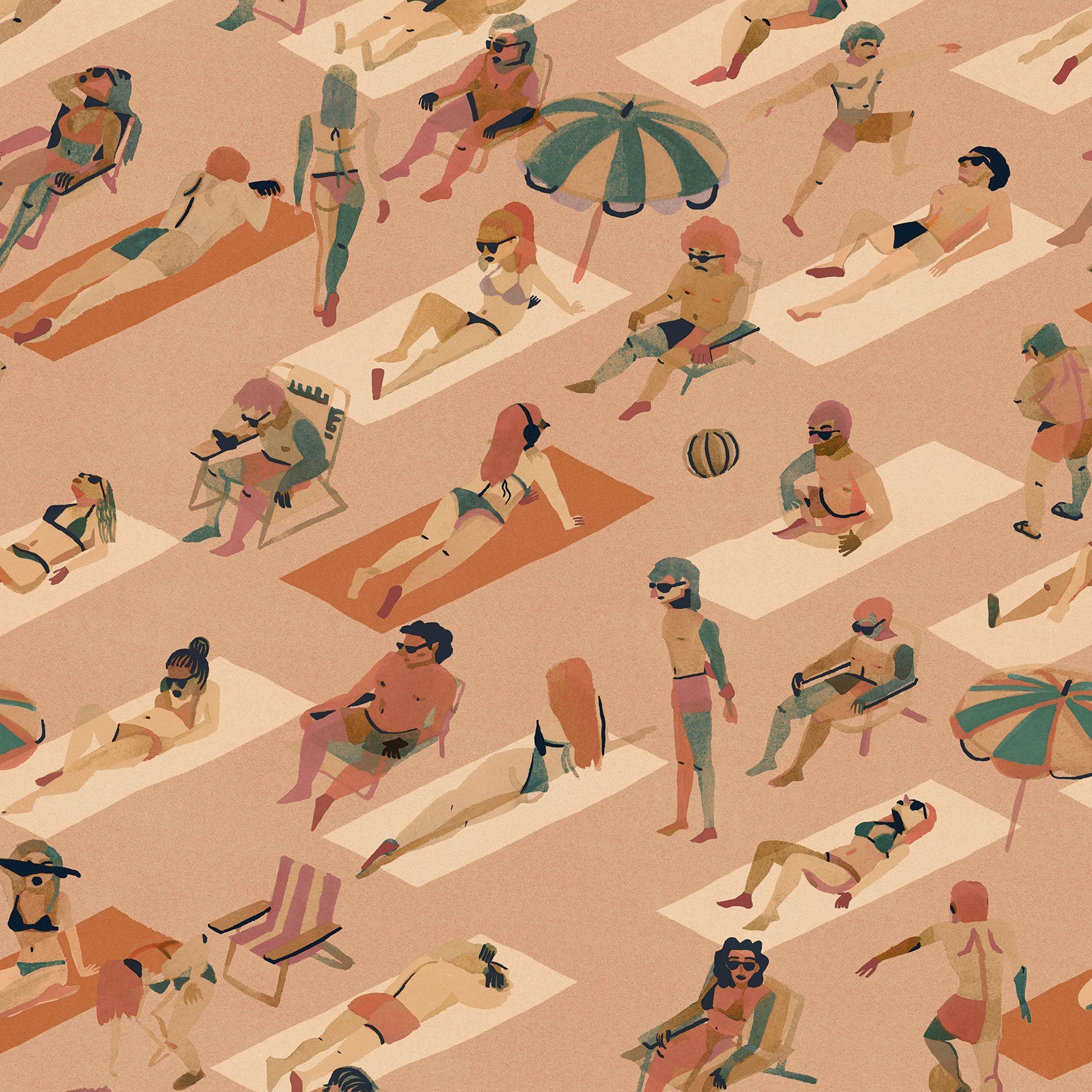 Ipanema Rosa Bossa Nova Wallpaper by Tres Tintas