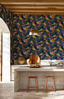 Tropicalia Cobalto Bossa Nova Wallpaper by Tres Tintas