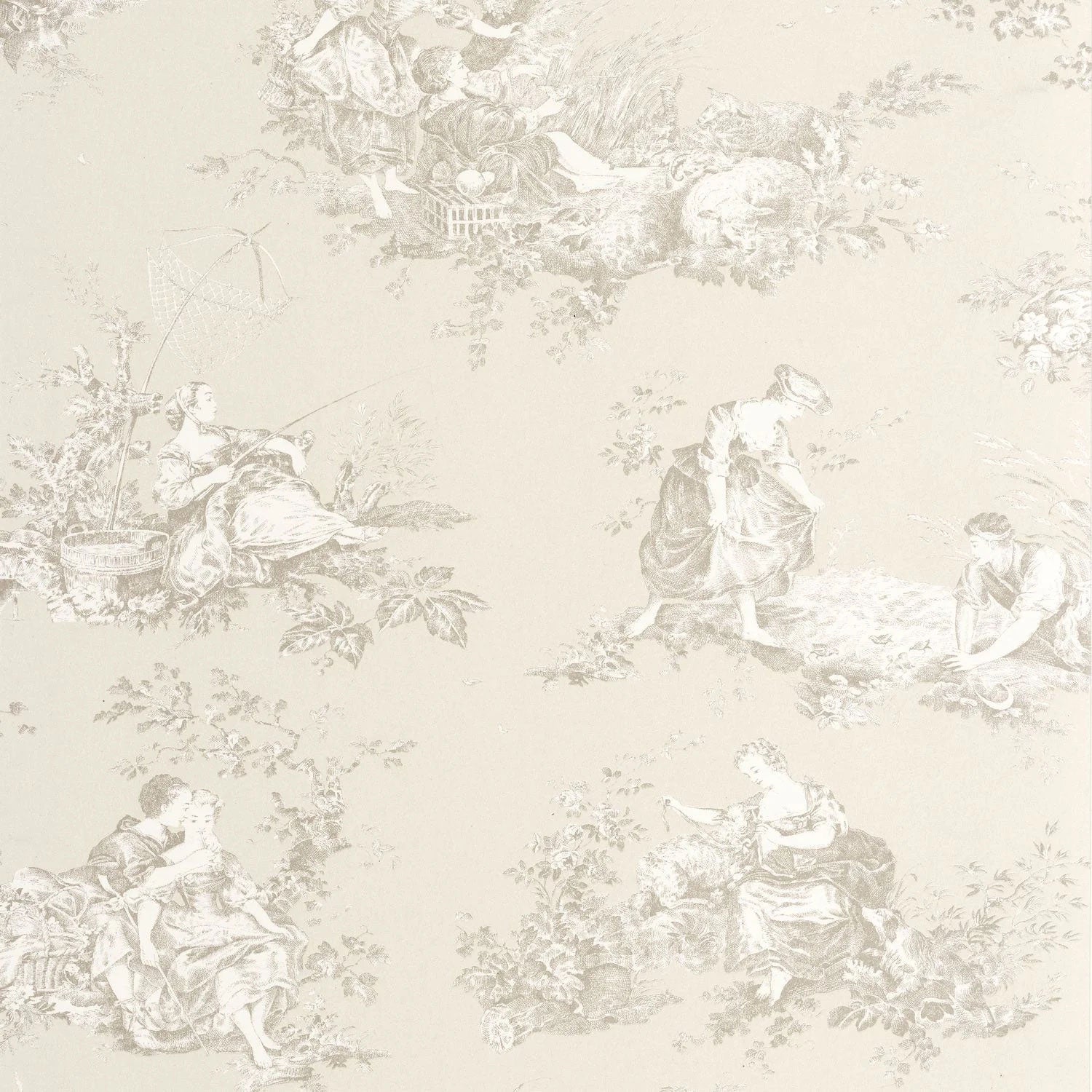 BTJD87911212 Scene D'ete Les Belles Toiles De Jouy 2 Wallpaper by Casadeco