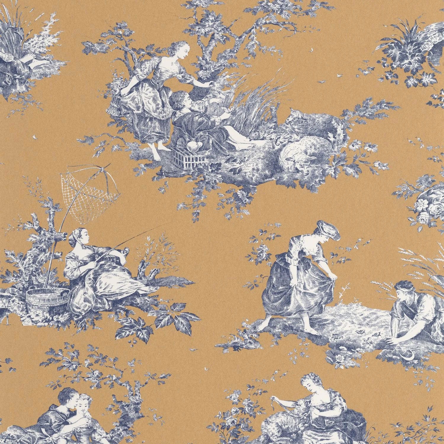 BTJD87912606 Scene D'ete Les Belles Toiles De Jouy 2 Wallpaper by Casadeco
