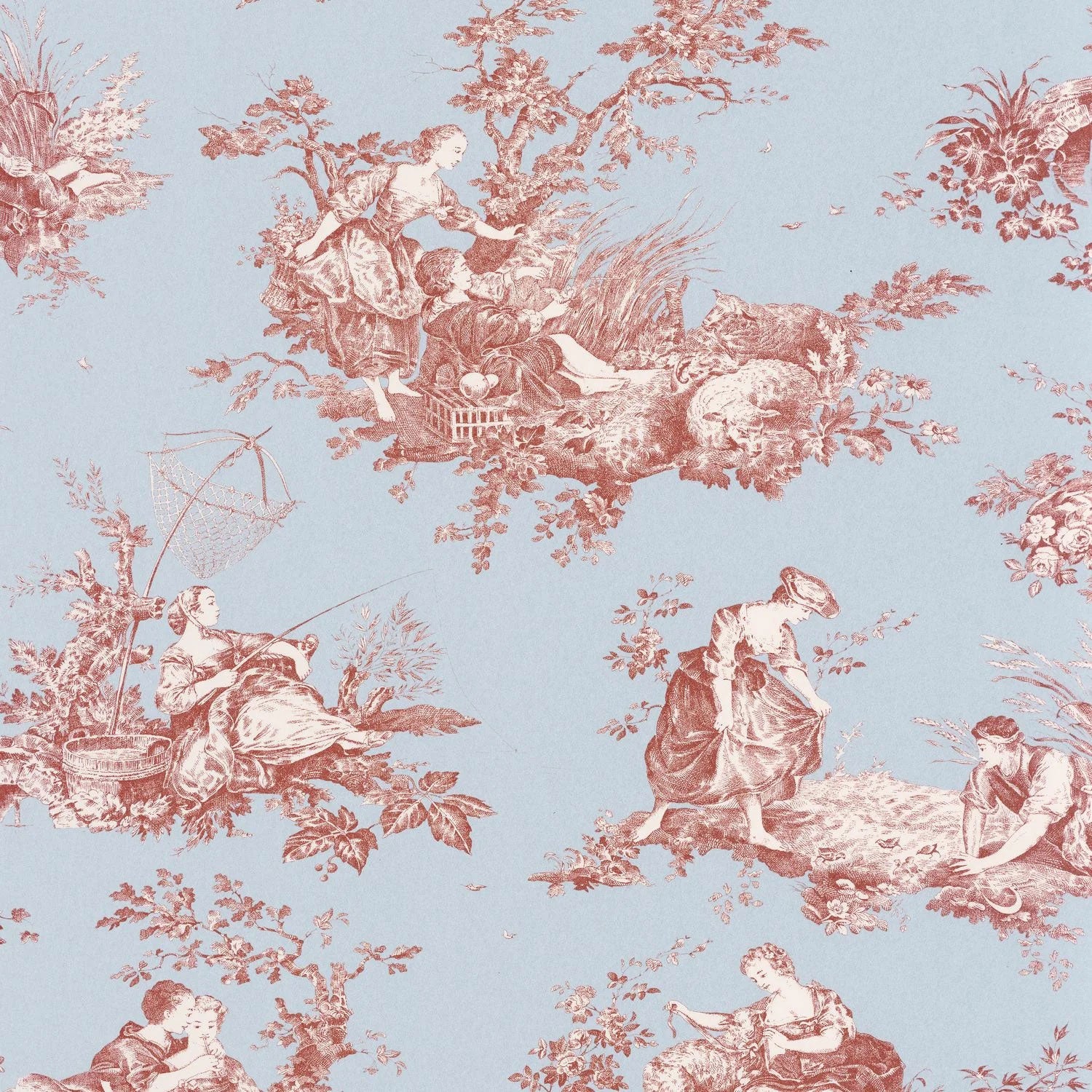 BTJD87916808 Scene D'ete Les Belles Toiles De Jouy 2 Wallpaper by Casadeco