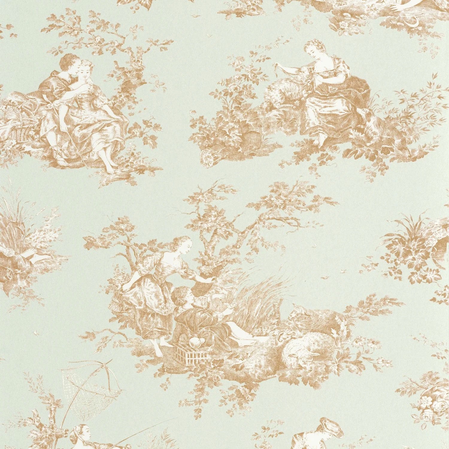 BTJD87917272 Scene D'ete Les Belles Toiles De Jouy 2 Wallpaper by Casadeco