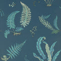 Ferns Signature II Indigo and Teal Wallpaper by GP & J Baker