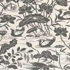 BW45089-1 Heron & Lotus Flower Black-White Signature II Wallpaper by GP & J Baker